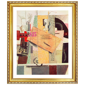 Pablo Picasso Wall Art Clarinet,Bottle of bass,Newspaper Poster Framed Art