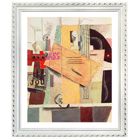 Pablo Picasso Wall Art Clarinet,Bottle of bass,Newspaper Poster Framed Art