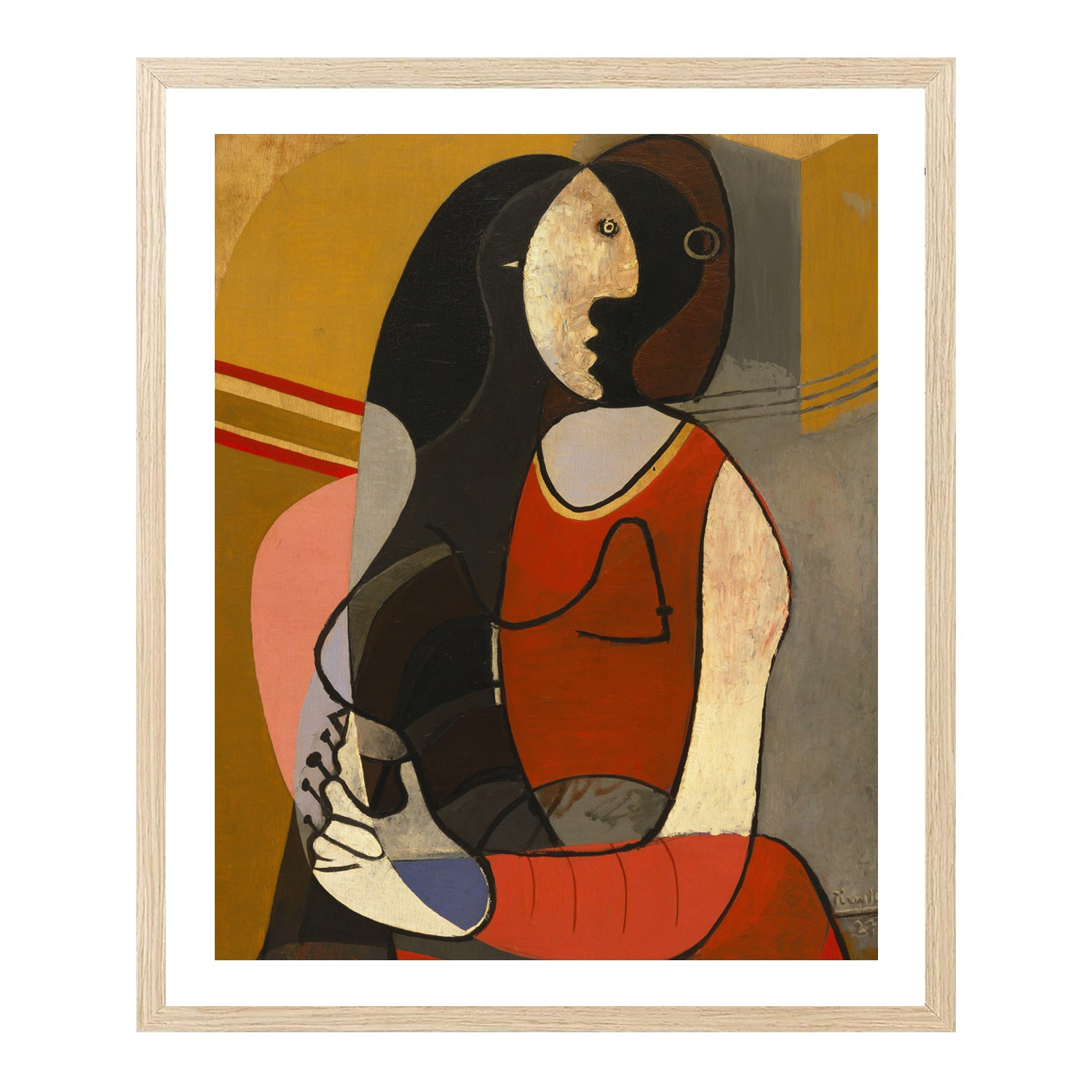 Pablo Picasso Wall Art Seated Woman Poster Framed Art