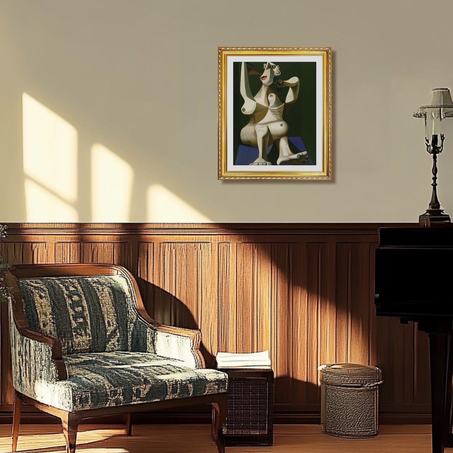 Pablo Picasso Wall Art Woman Dressing Hair Poster Framed Art