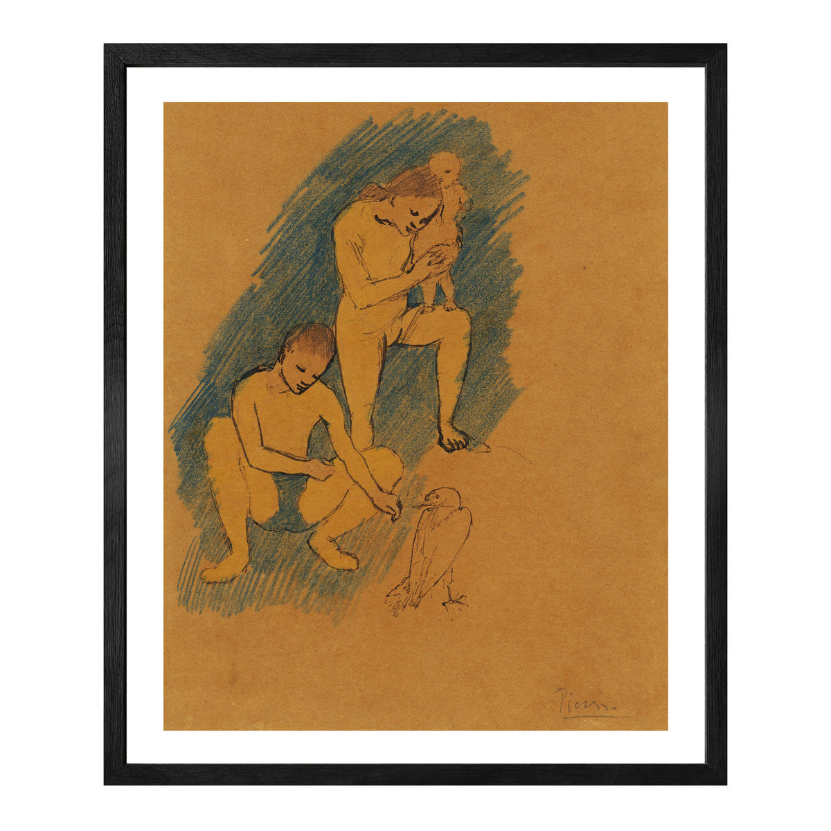 Pablo Picasso Wall Art Feeding Bird Poster Framed Art
