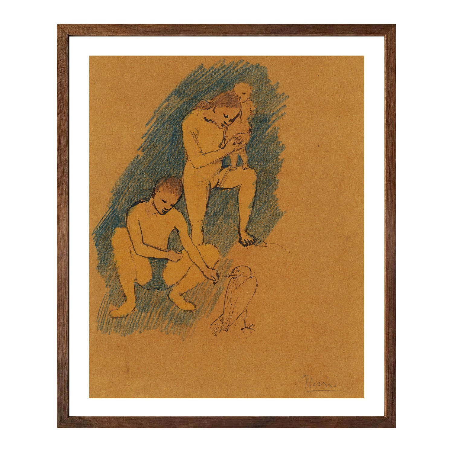 Pablo Picasso Wall Art Feeding Bird Poster Framed Art