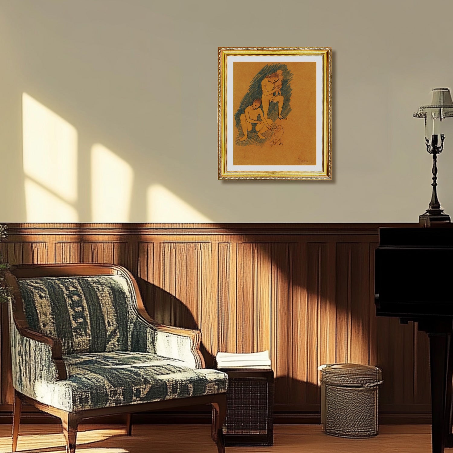 Pablo Picasso Wall Art Feeding Bird Poster Framed Art