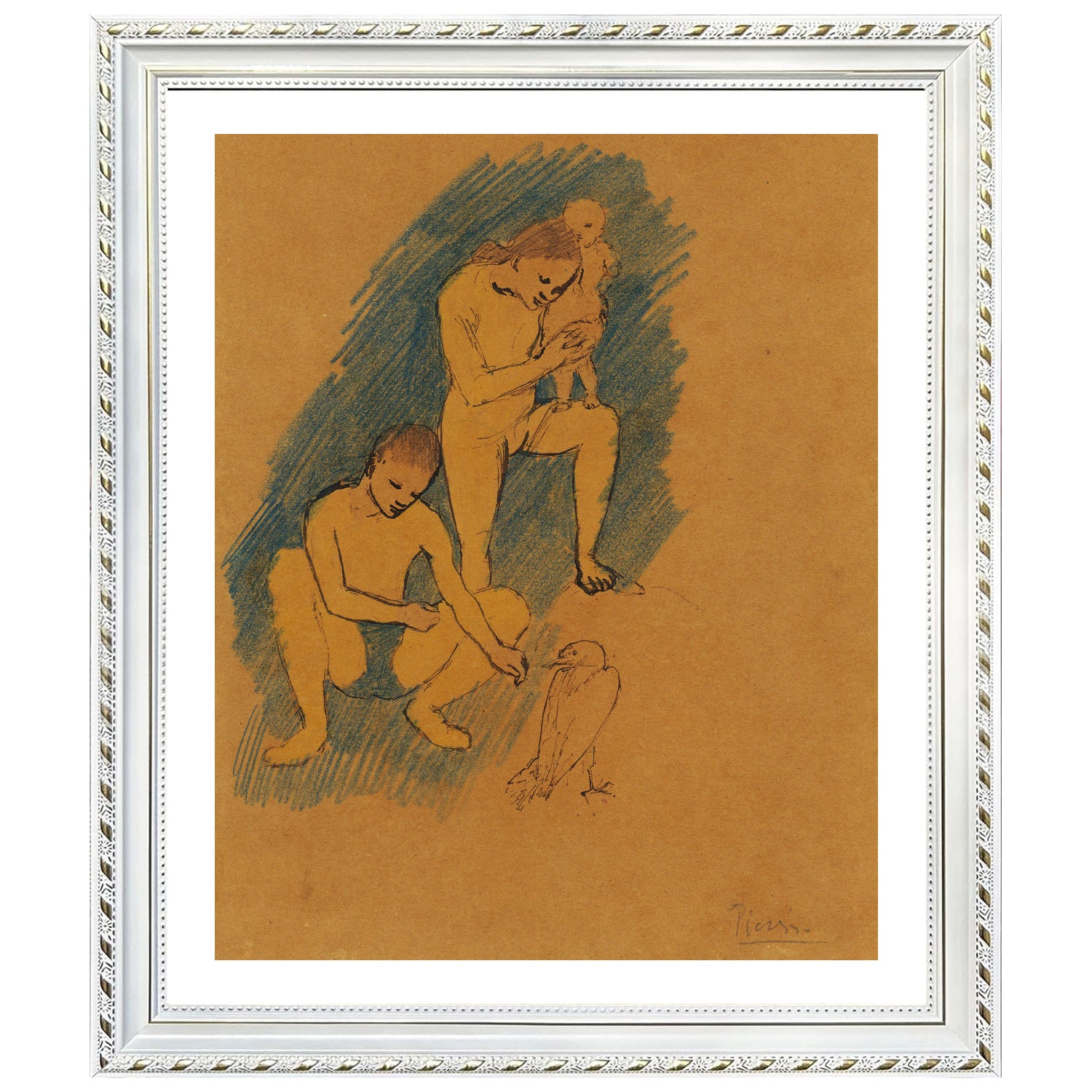 Pablo Picasso Wall Art Feeding Bird Poster Framed Art