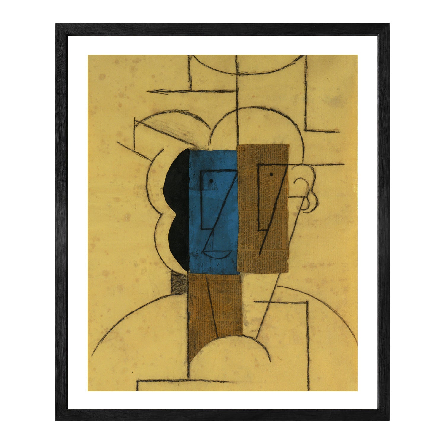 Pablo Picasso Wall Art Head of a man with hat Poster Framed Art