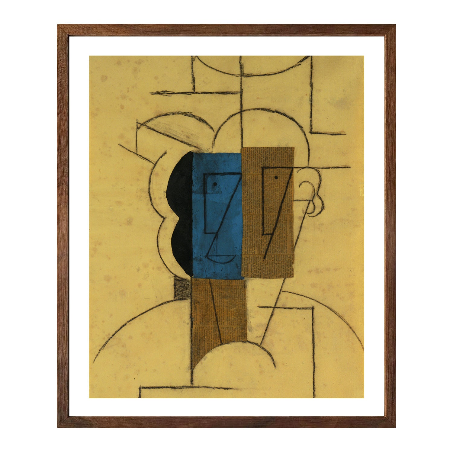 Pablo Picasso Wall Art Head of a man with hat Poster Framed Art