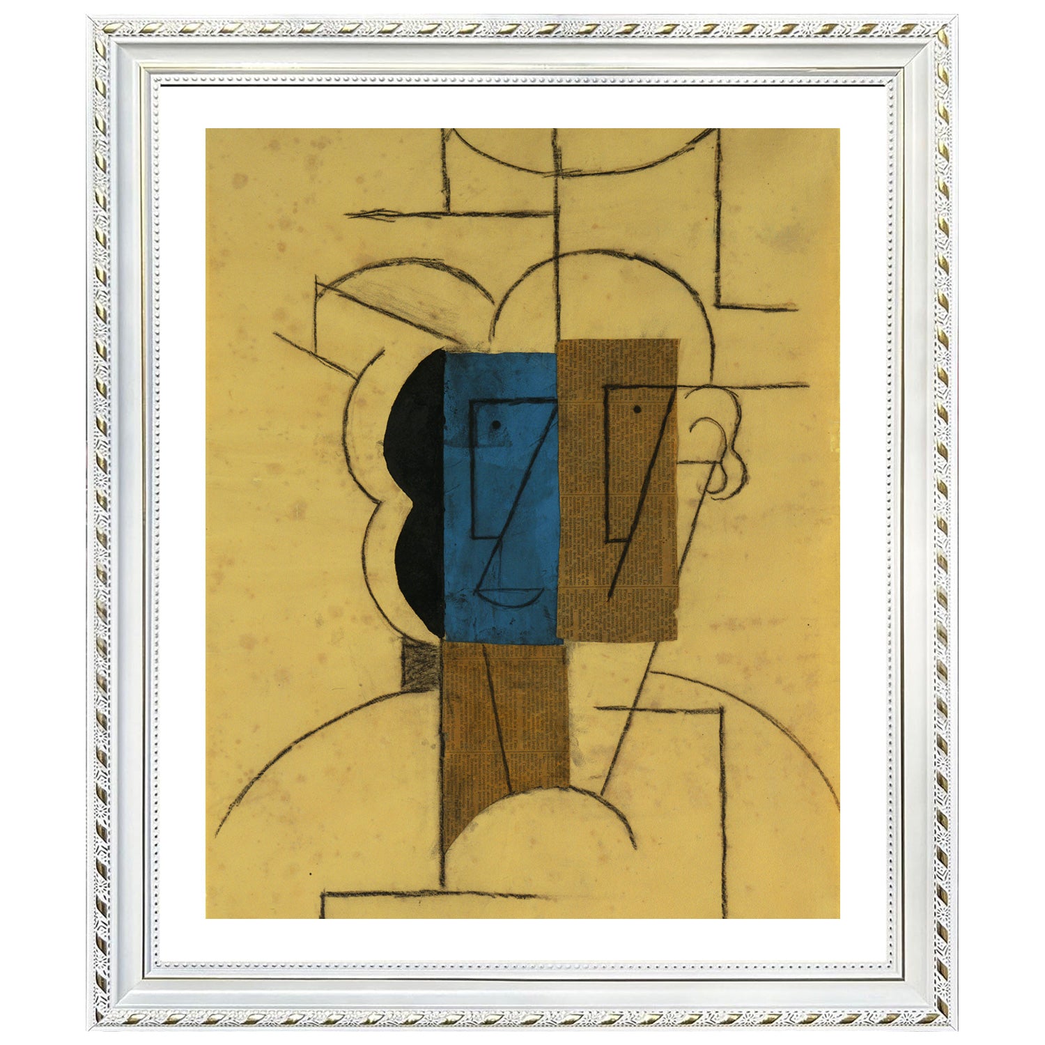 Pablo Picasso Wall Art Head of a man with hat Poster Framed Art