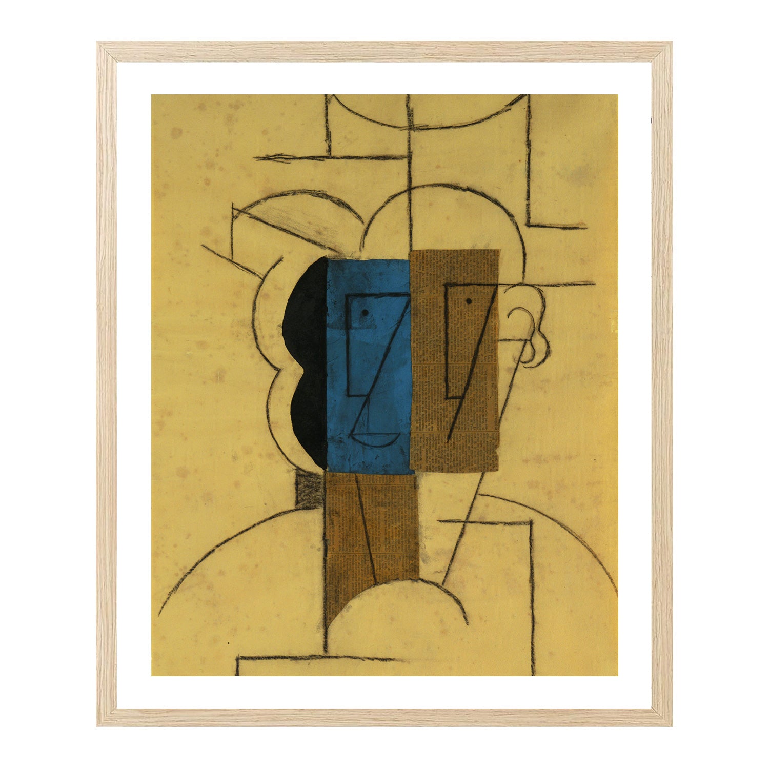 Pablo Picasso Wall Art Head of a man with hat Poster Framed Art