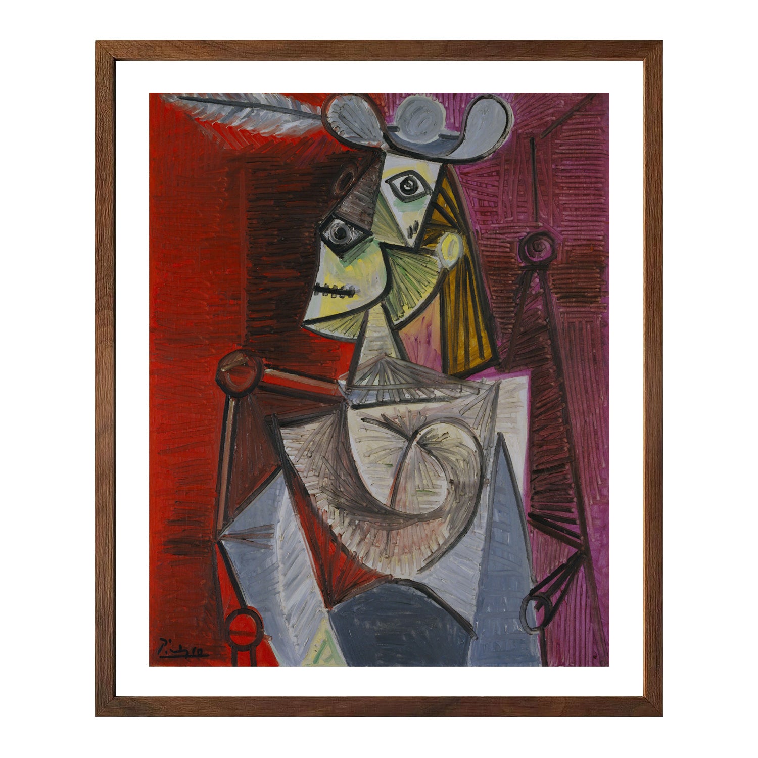 Pablo Picasso Wall Art Woman in an Armchair Poster Framed Art