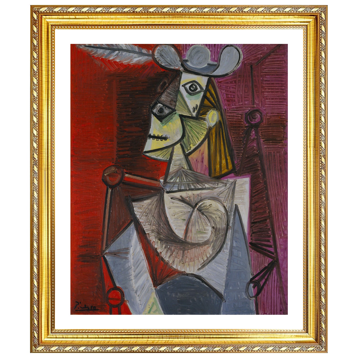 Pablo Picasso Wall Art Woman in an Armchair Poster Framed Art