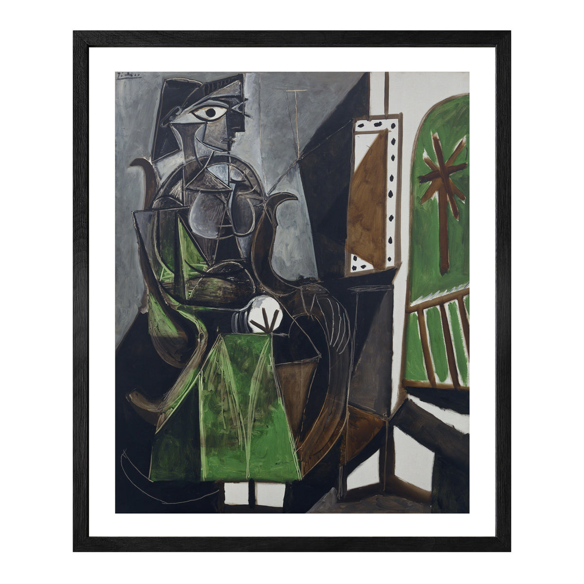 Pablo Picasso Wall Art Seating Woman Poster Framed Art