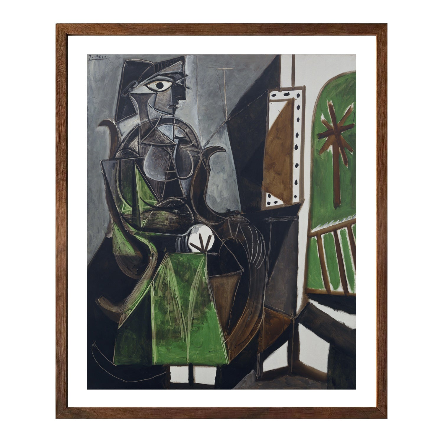 Pablo Picasso Wall Art Seating Woman Poster Framed Art