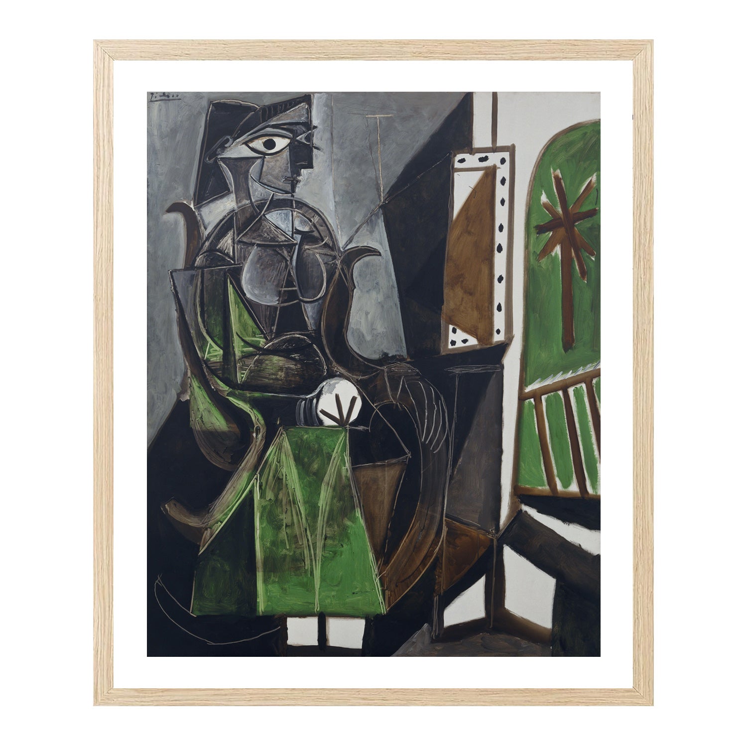 Pablo Picasso Wall Art Seating Woman Poster Framed Art
