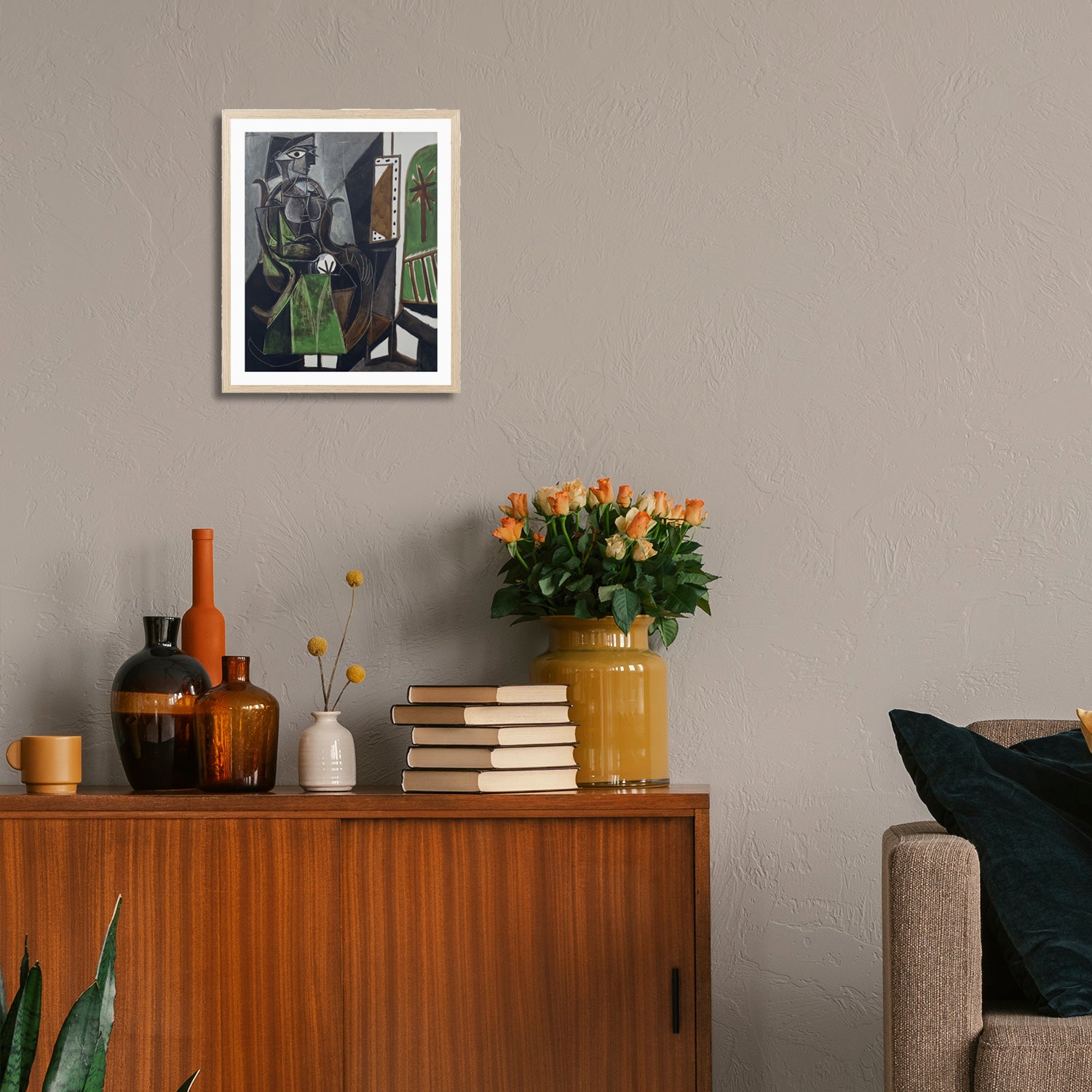 Pablo Picasso Wall Art Seating Woman Poster Framed Art