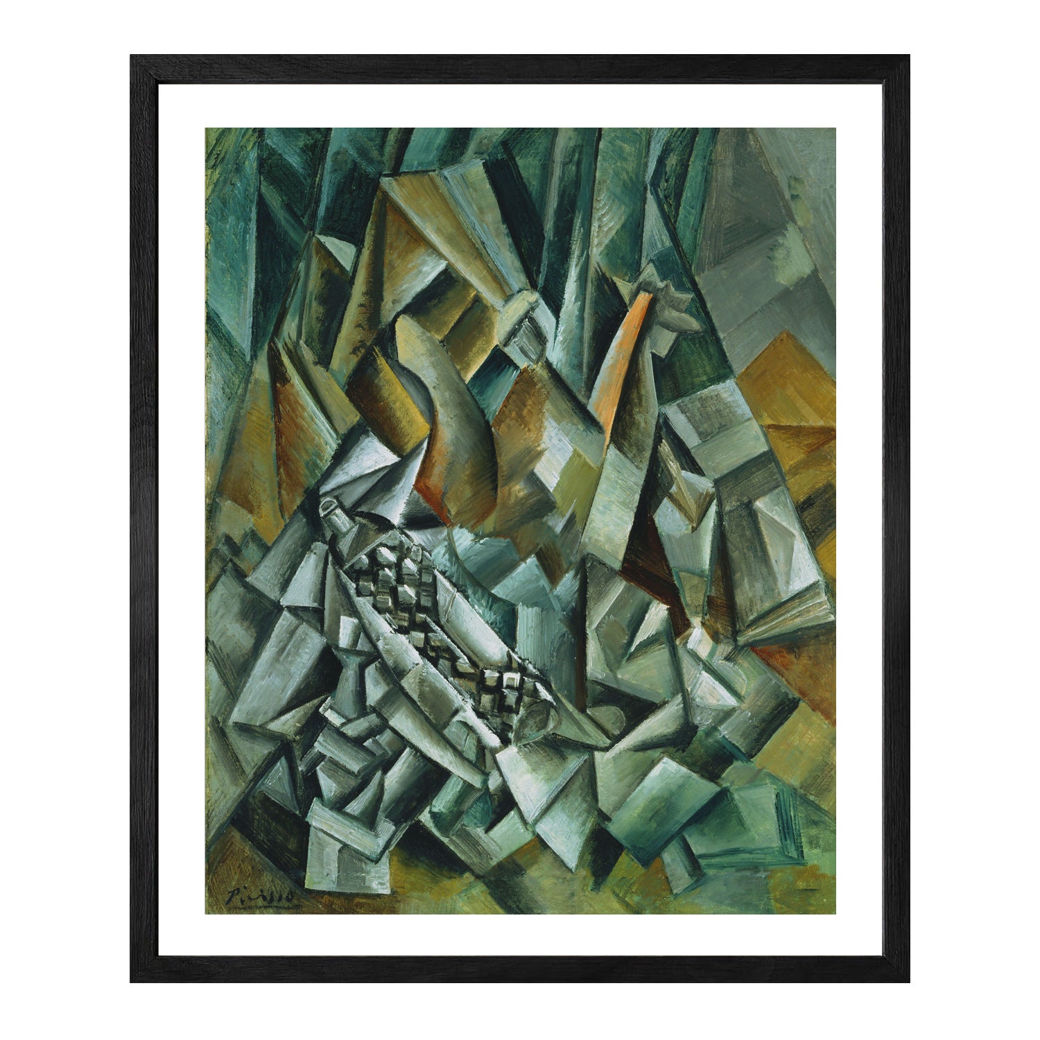 Pablo Picasso Wall Art Still Life with Liquer Bottle Poster Framed Art