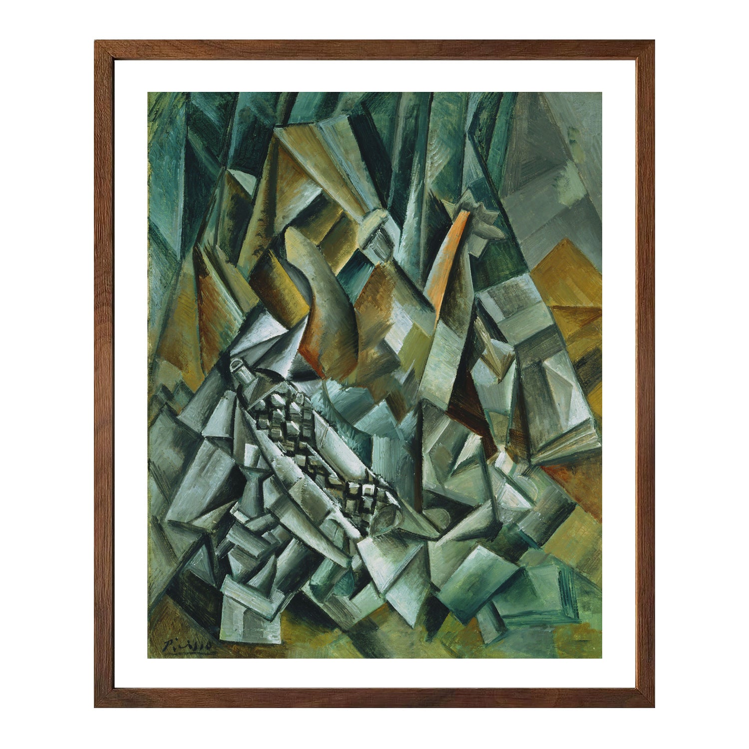 Pablo Picasso Wall Art Still Life with Liquer Bottle Poster Framed Art