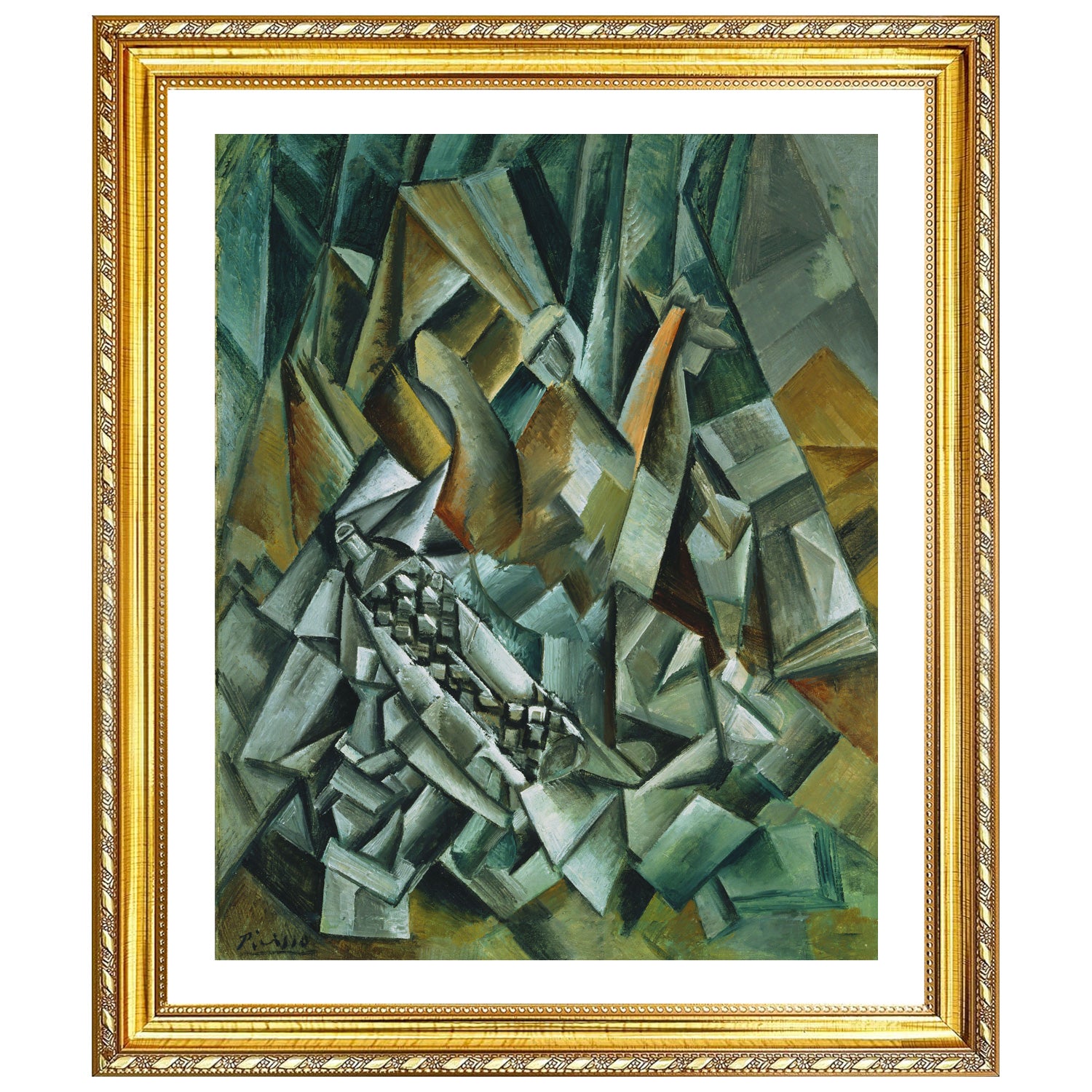 Pablo Picasso Wall Art Still Life with Liquer Bottle Poster Framed Art