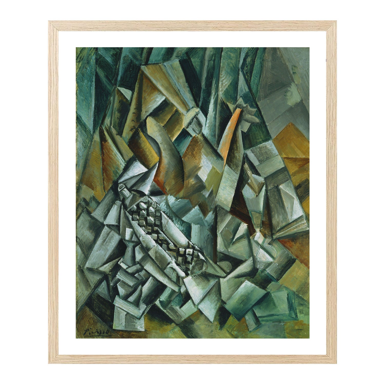 Pablo Picasso Wall Art Still Life with Liquer Bottle Poster Framed Art