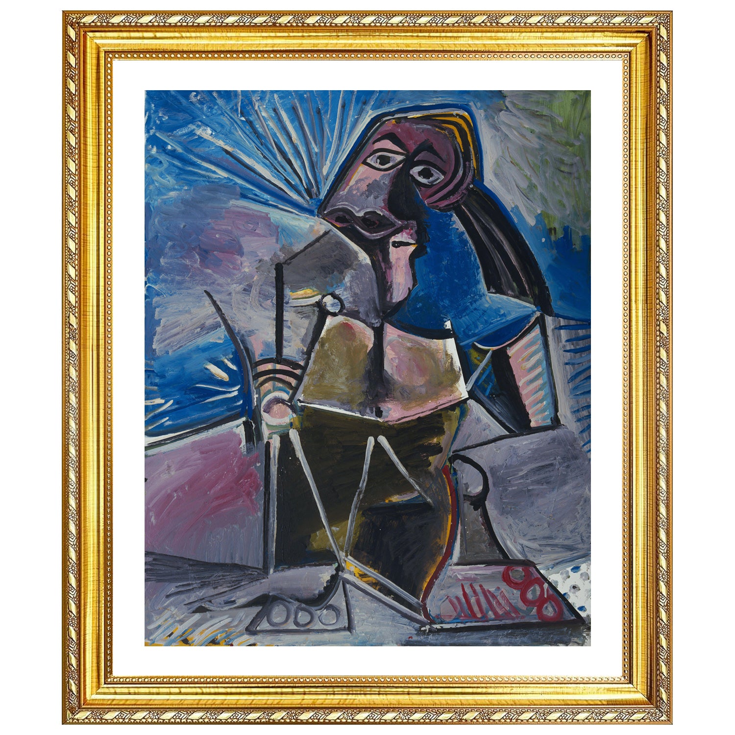 Pablo Picasso Wall Art Man At Work Poster Framed Art