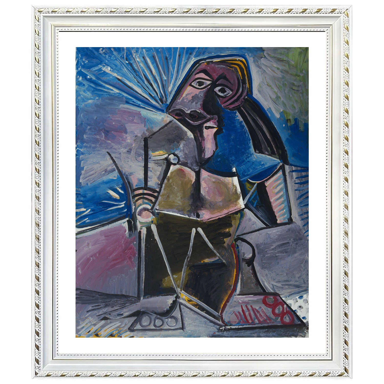 Pablo Picasso Wall Art Man At Work Poster Framed Art