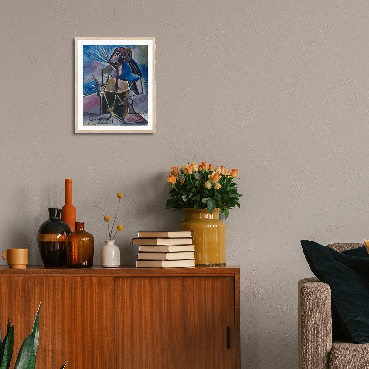 Pablo Picasso Wall Art Man At Work Poster Framed Art