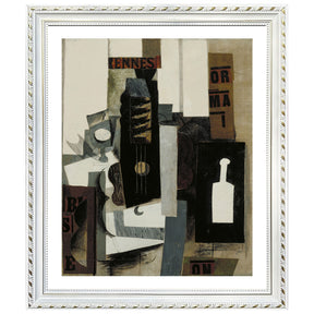 Pablo Picasso Wall Art Glass,Guita and Bottle Poster Framed Art