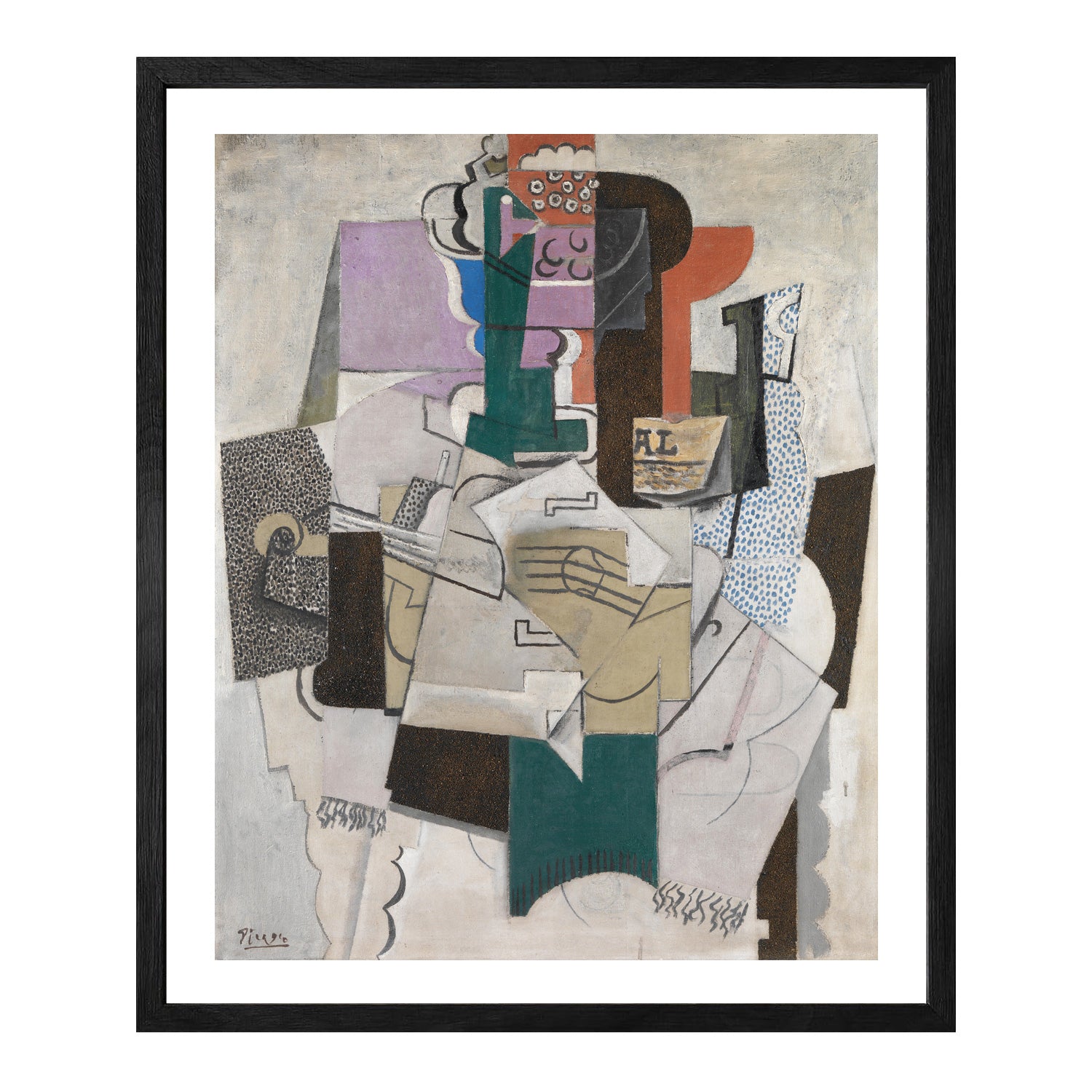 Pablo Picasso Wall Art Fruit Dish Bottle and Violin Poster Framed Art