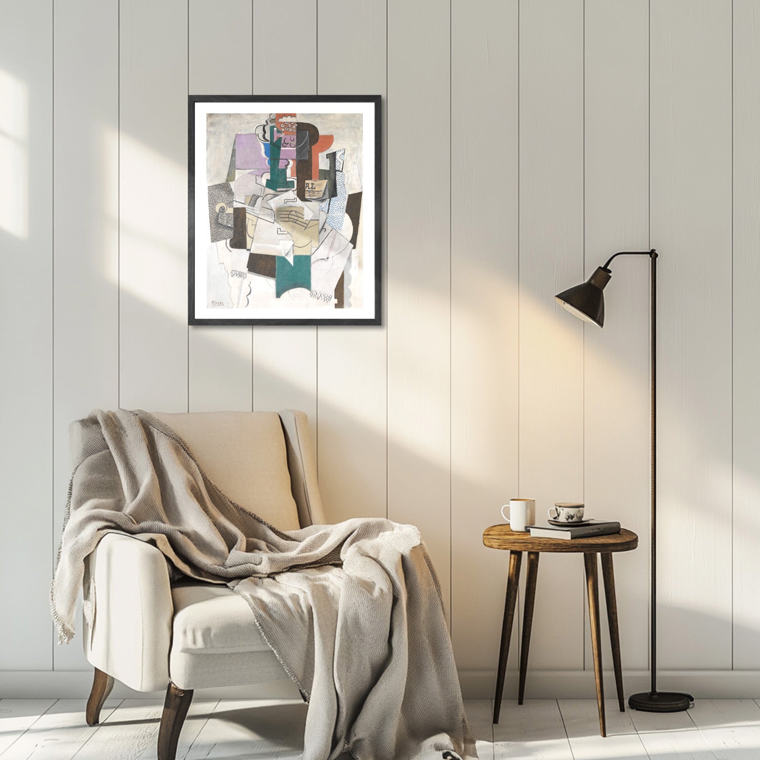 Pablo Picasso Wall Art Fruit Dish Bottle and Violin Poster Framed Art