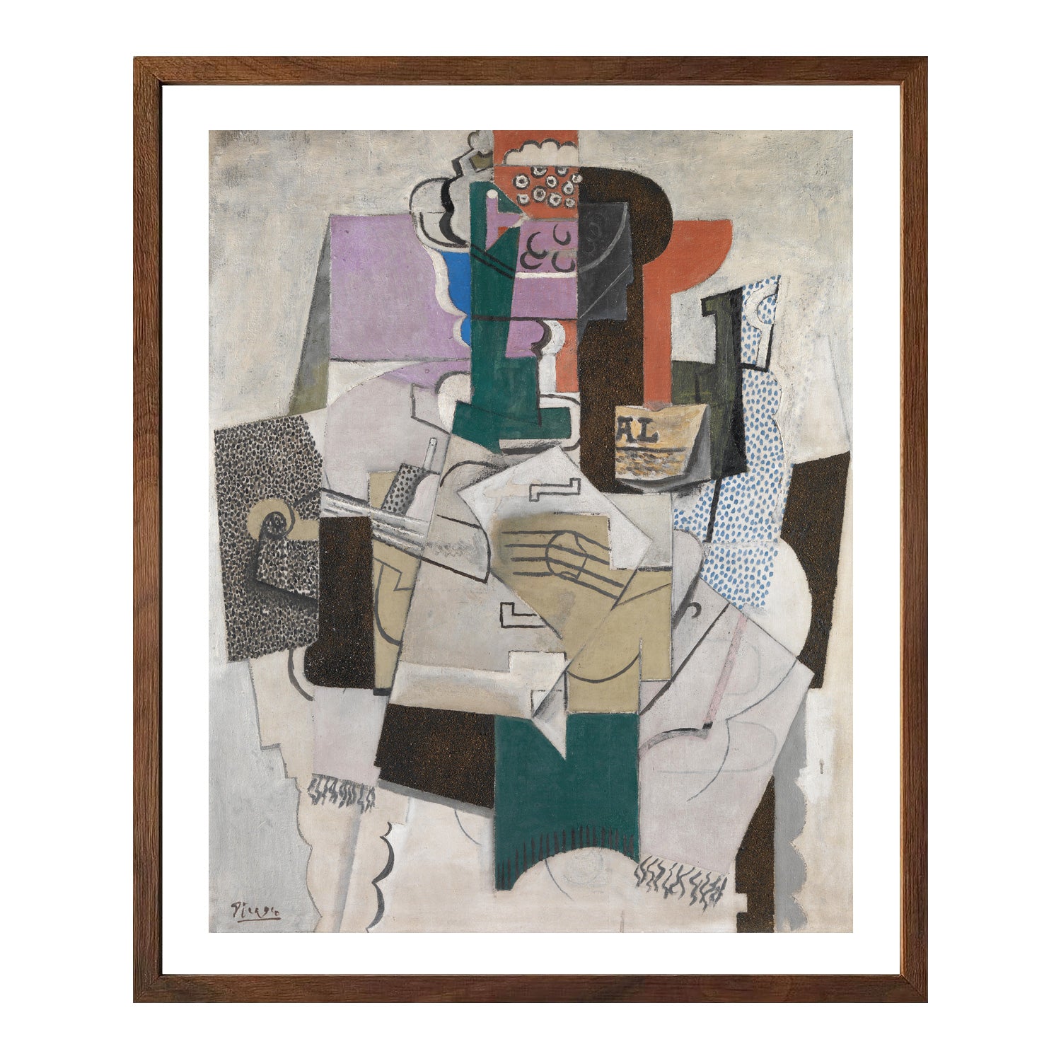 Pablo Picasso Wall Art Fruit Dish Bottle and Violin Poster Framed Art