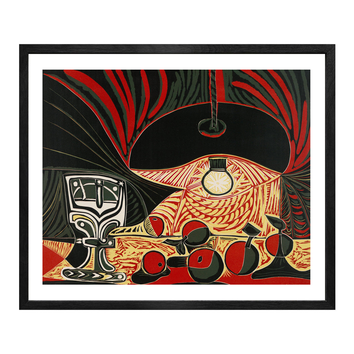 Pablo Picasso Wall Art Still Life With Glass Under the Lamp Poster Framed Art