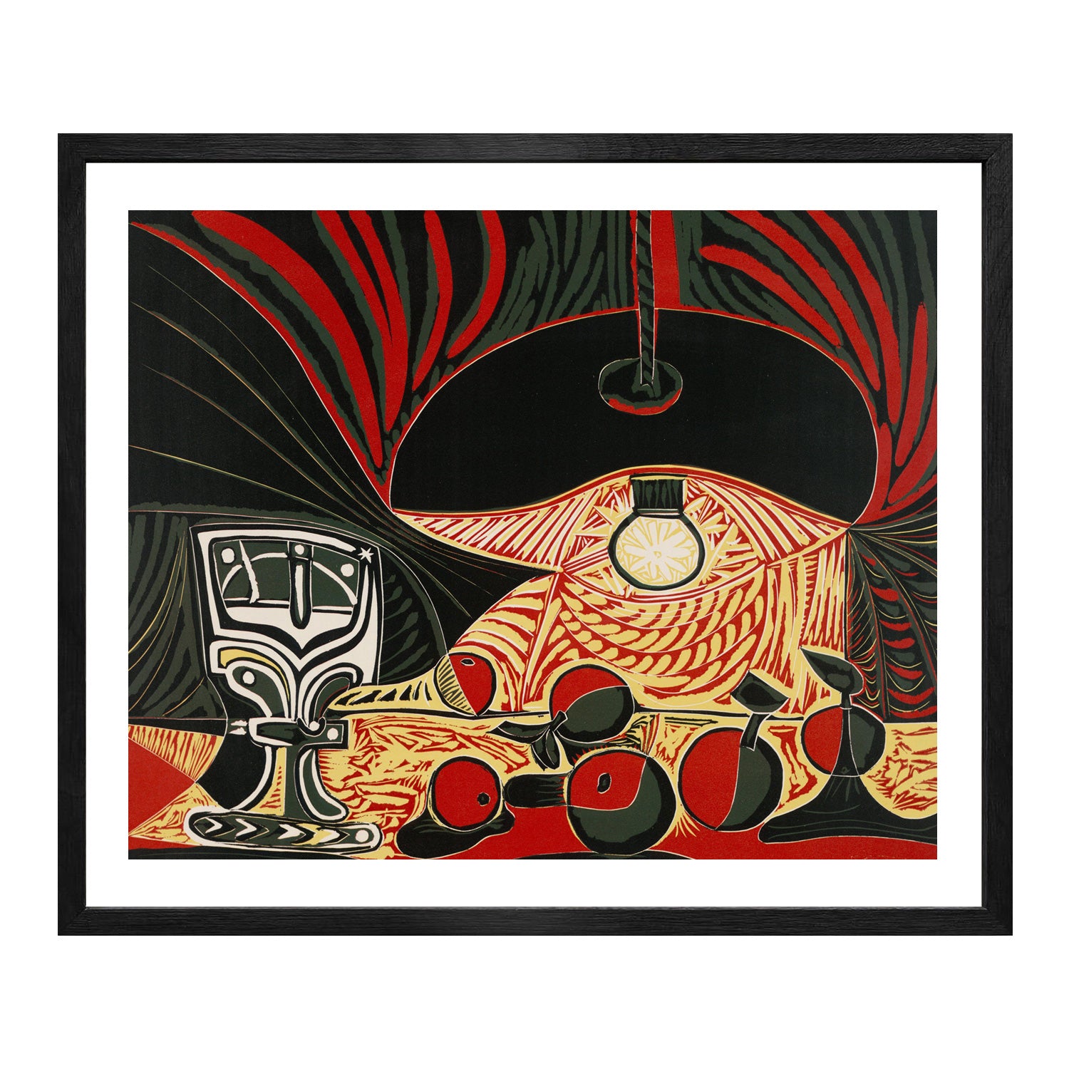 Pablo Picasso Wall Art Still Life With Glass Under the Lamp Poster Framed Art