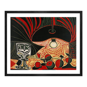 Pablo Picasso Wall Art Still Life With Glass Under the Lamp Poster Framed Art