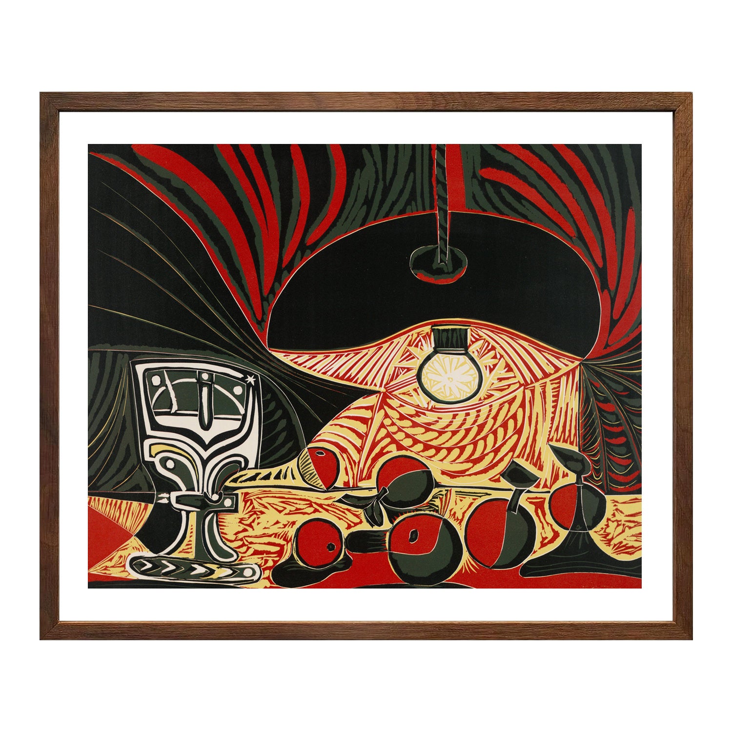 Pablo Picasso Wall Art Still Life With Glass Under the Lamp Poster Framed Art