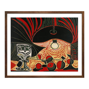 Pablo Picasso Wall Art Still Life With Glass Under the Lamp Poster Framed Art