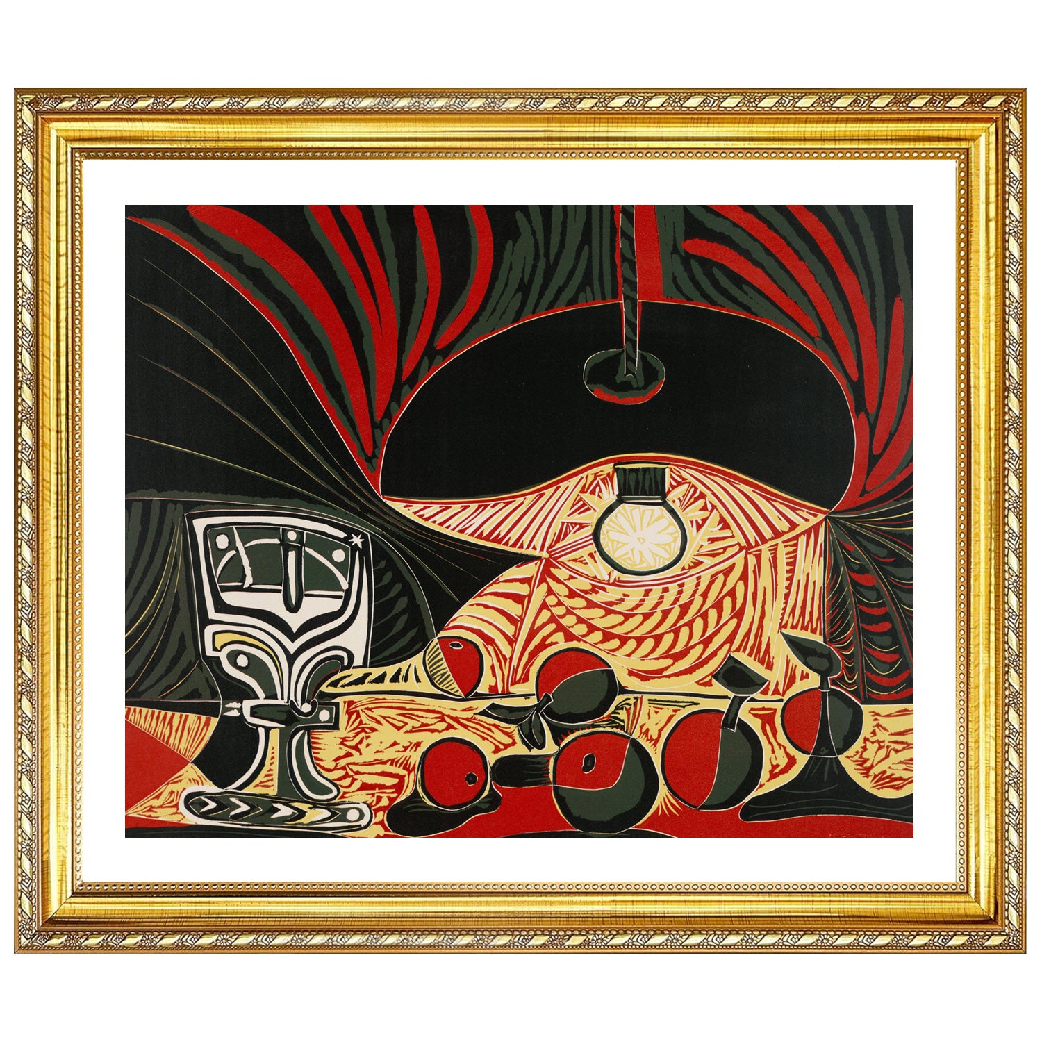 Pablo Picasso Wall Art Still Life With Glass Under the Lamp Poster Framed Art
