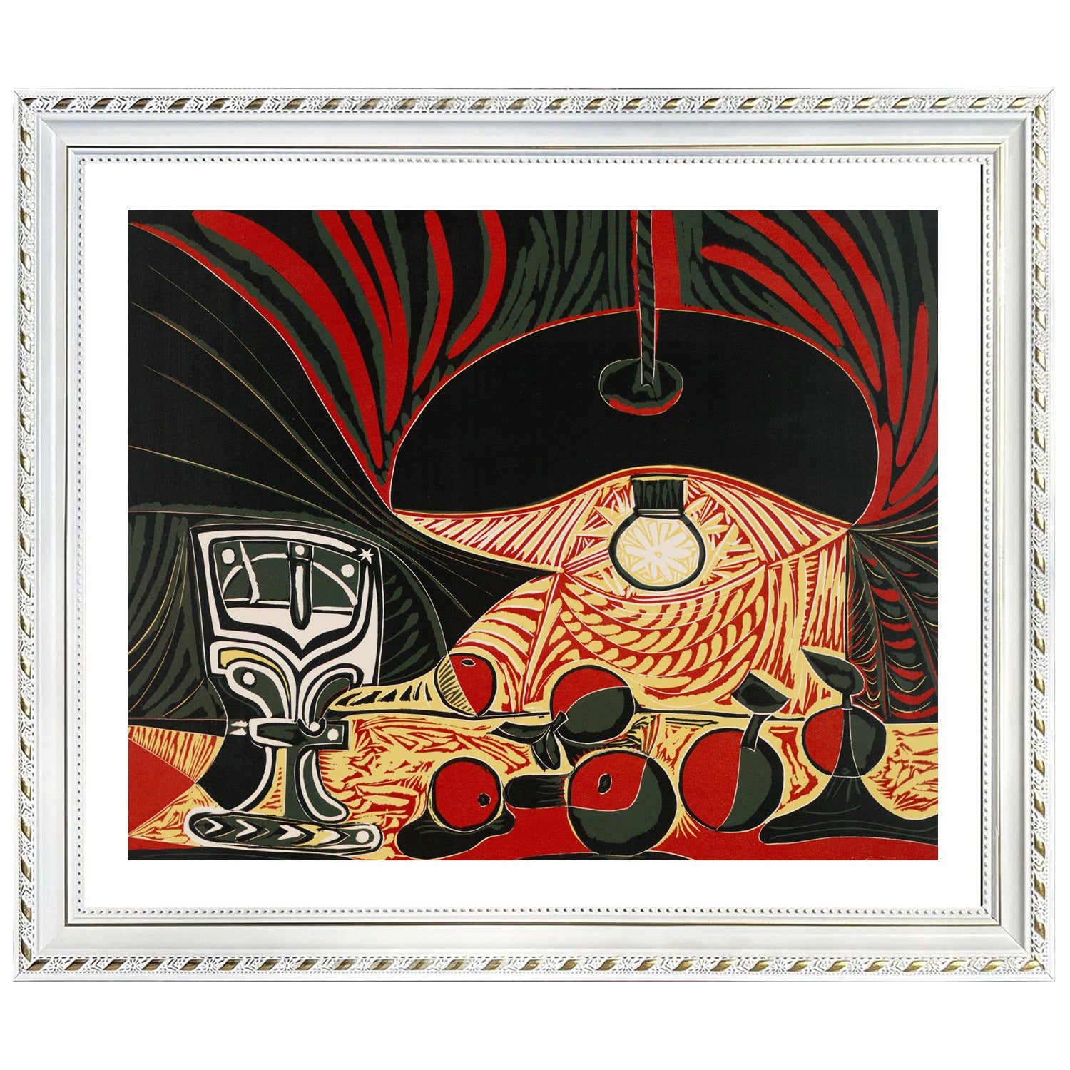 Pablo Picasso Wall Art Still Life With Glass Under the Lamp Poster Framed Art