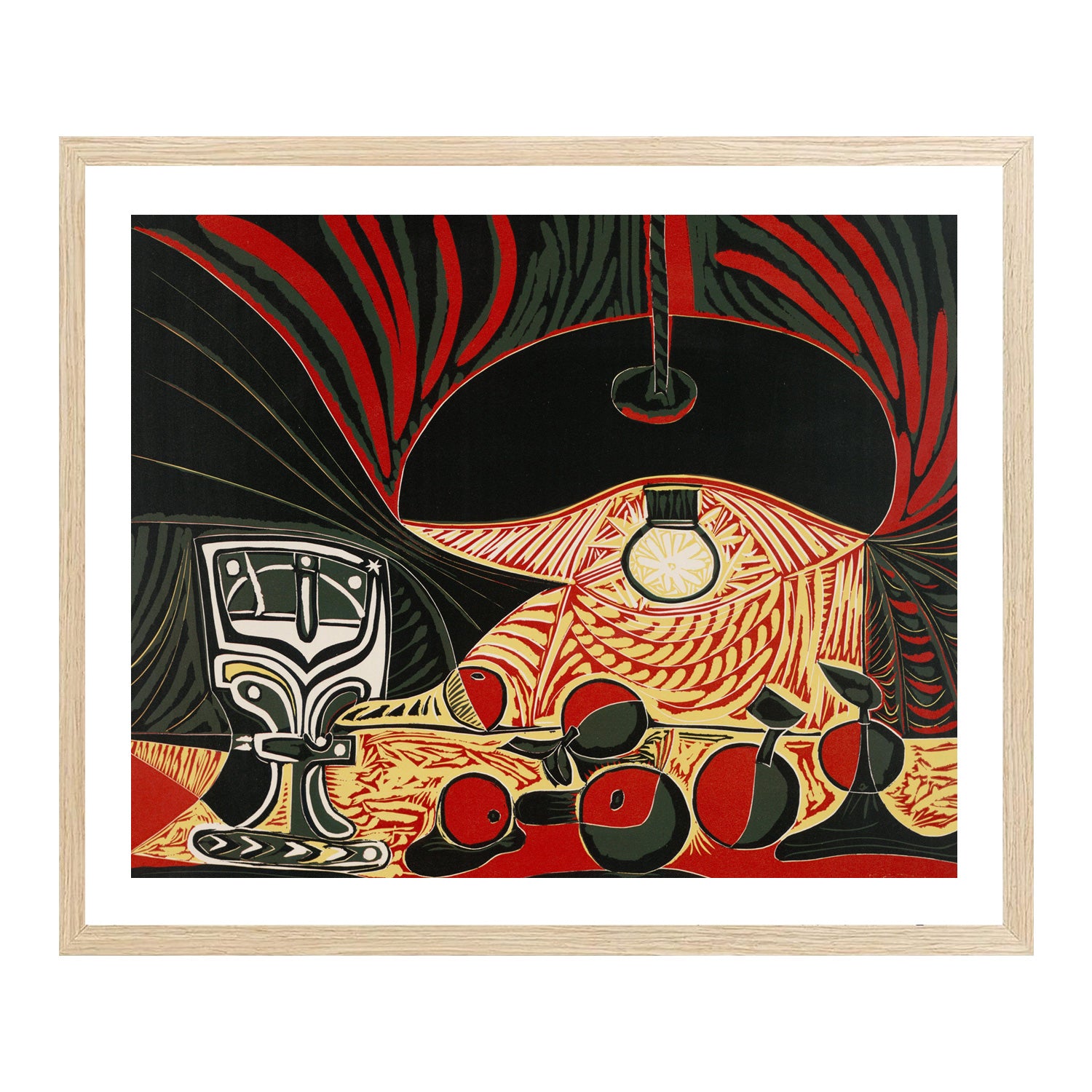 Pablo Picasso Wall Art Still Life With Glass Under the Lamp Poster Framed Art