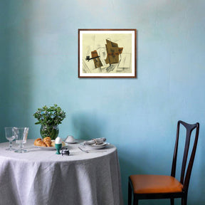 Pablo Picasso Wall Art Pipe,Glass,Bottle of Rum Poster Framed Art