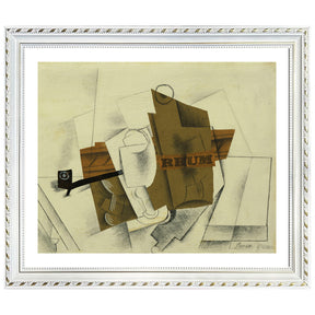 Pablo Picasso Wall Art Pipe,Glass,Bottle of Rum Poster Framed Art