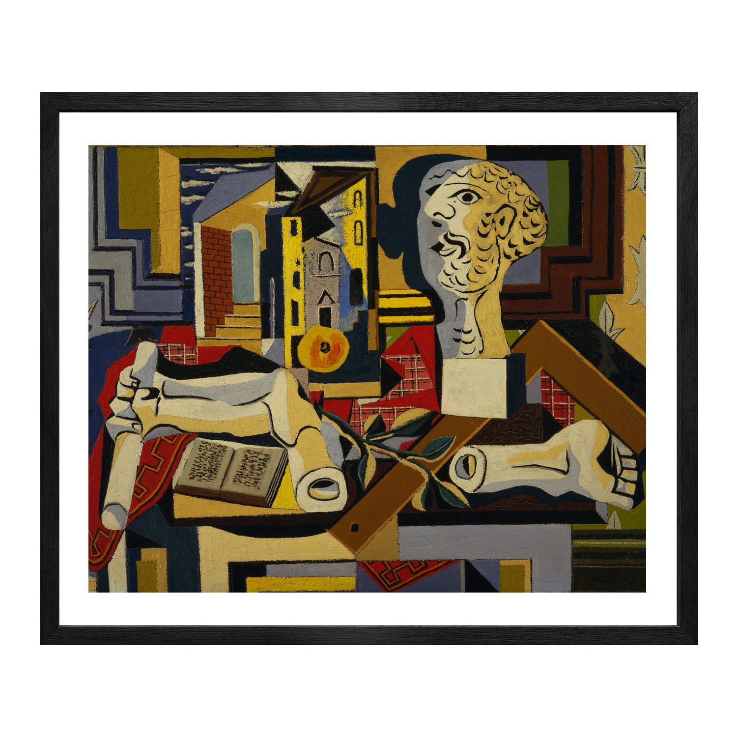 Pablo Picasso Wall Art Studio with Plaster Head Poster Framed Art