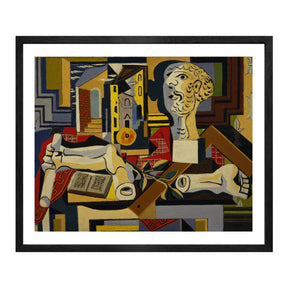 Pablo Picasso Wall Art Studio with Plaster Head Poster Framed Art