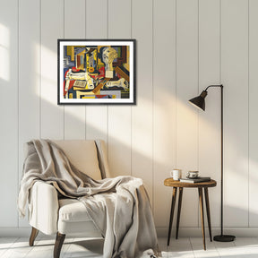 Pablo Picasso Wall Art Studio with Plaster Head Poster Framed Art