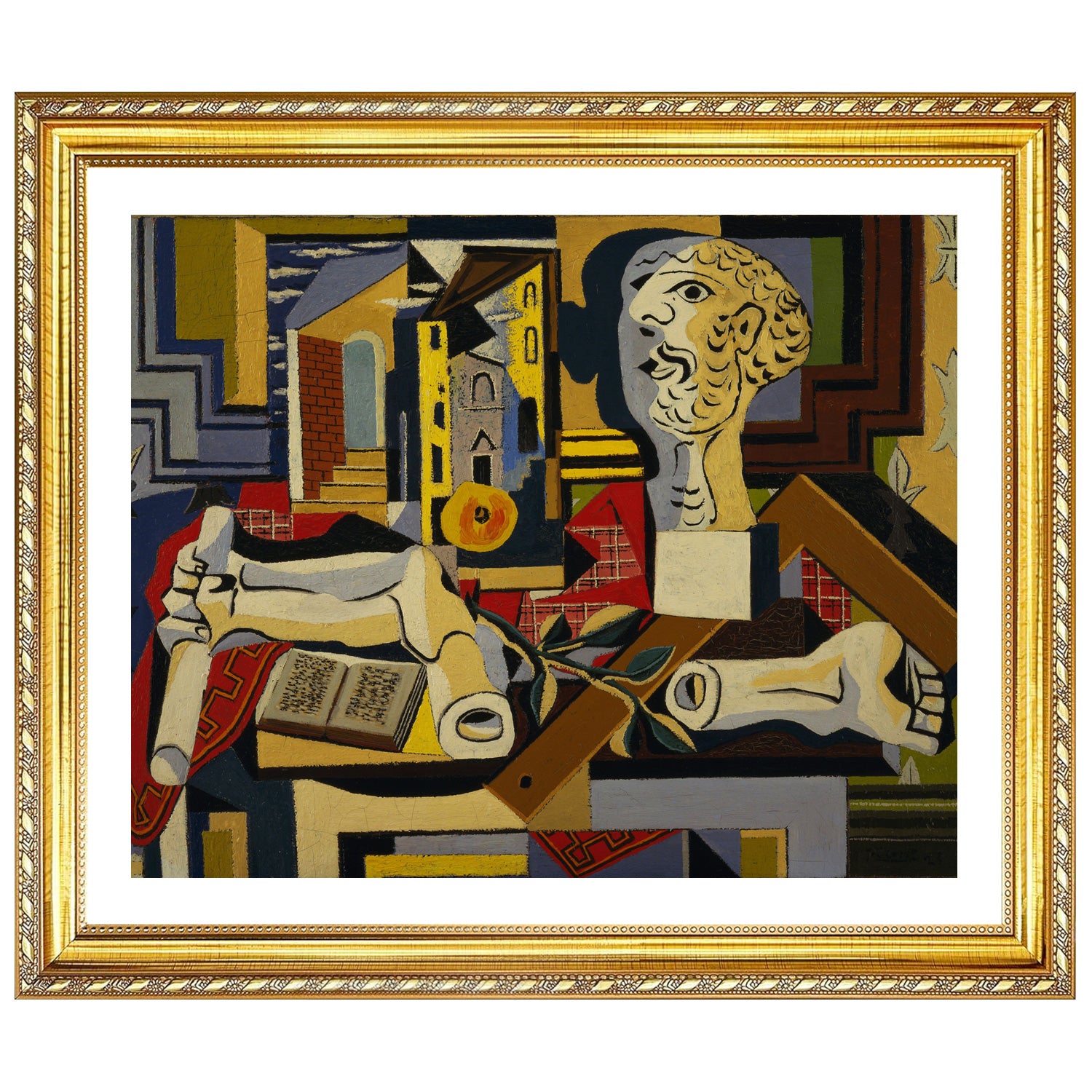 Pablo Picasso Wall Art Studio with Plaster Head Poster Framed Art