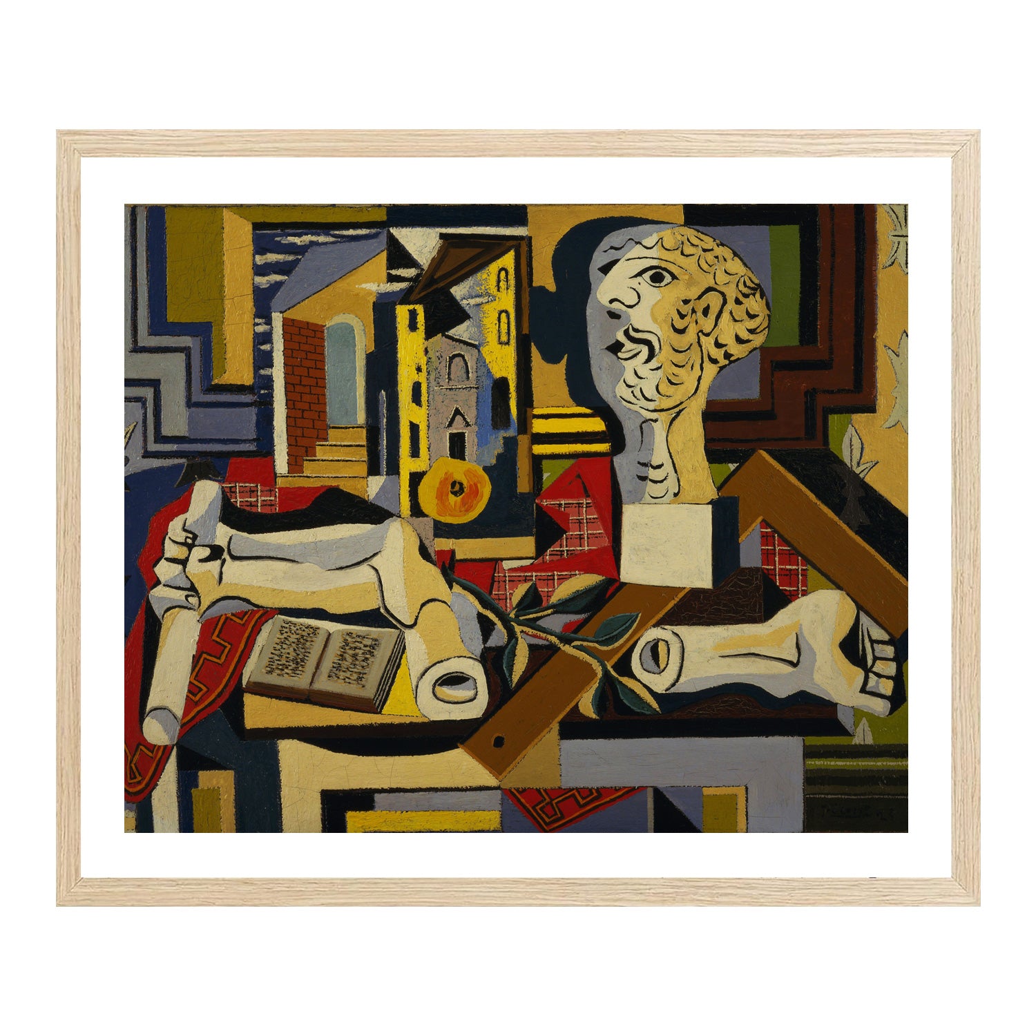 Pablo Picasso Wall Art Studio with Plaster Head Poster Framed Art