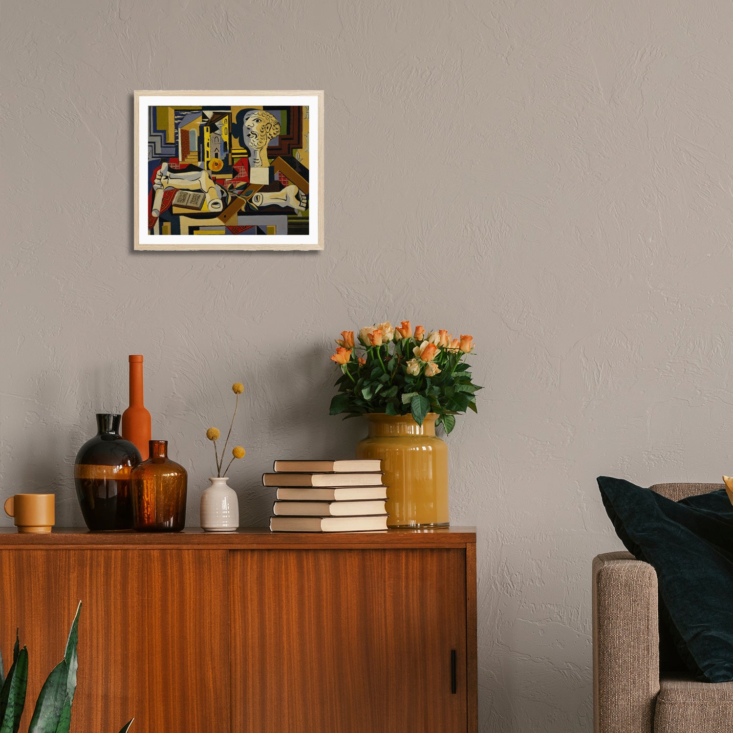 Pablo Picasso Wall Art Studio with Plaster Head Poster Framed Art