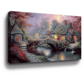 Bridge On River Canvas Art