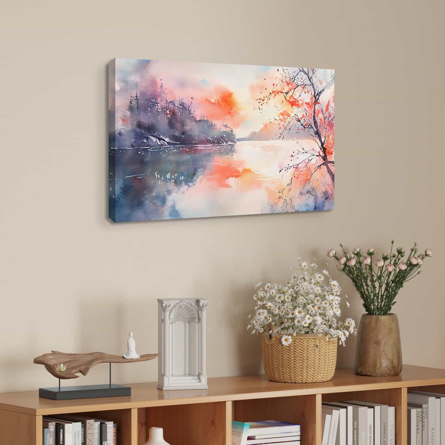 Sunset River Canvas Art