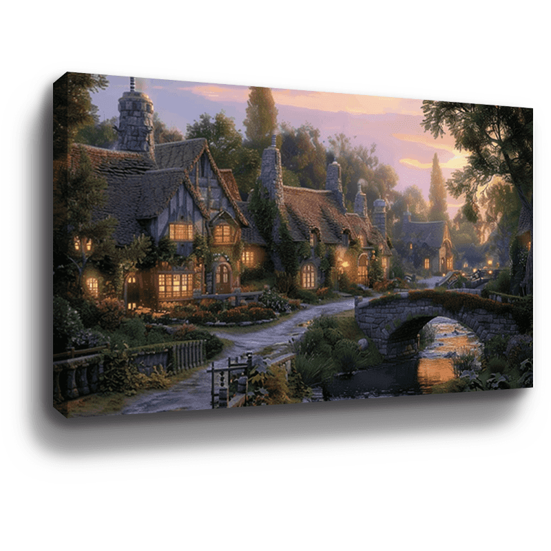 River Village Canvas Art