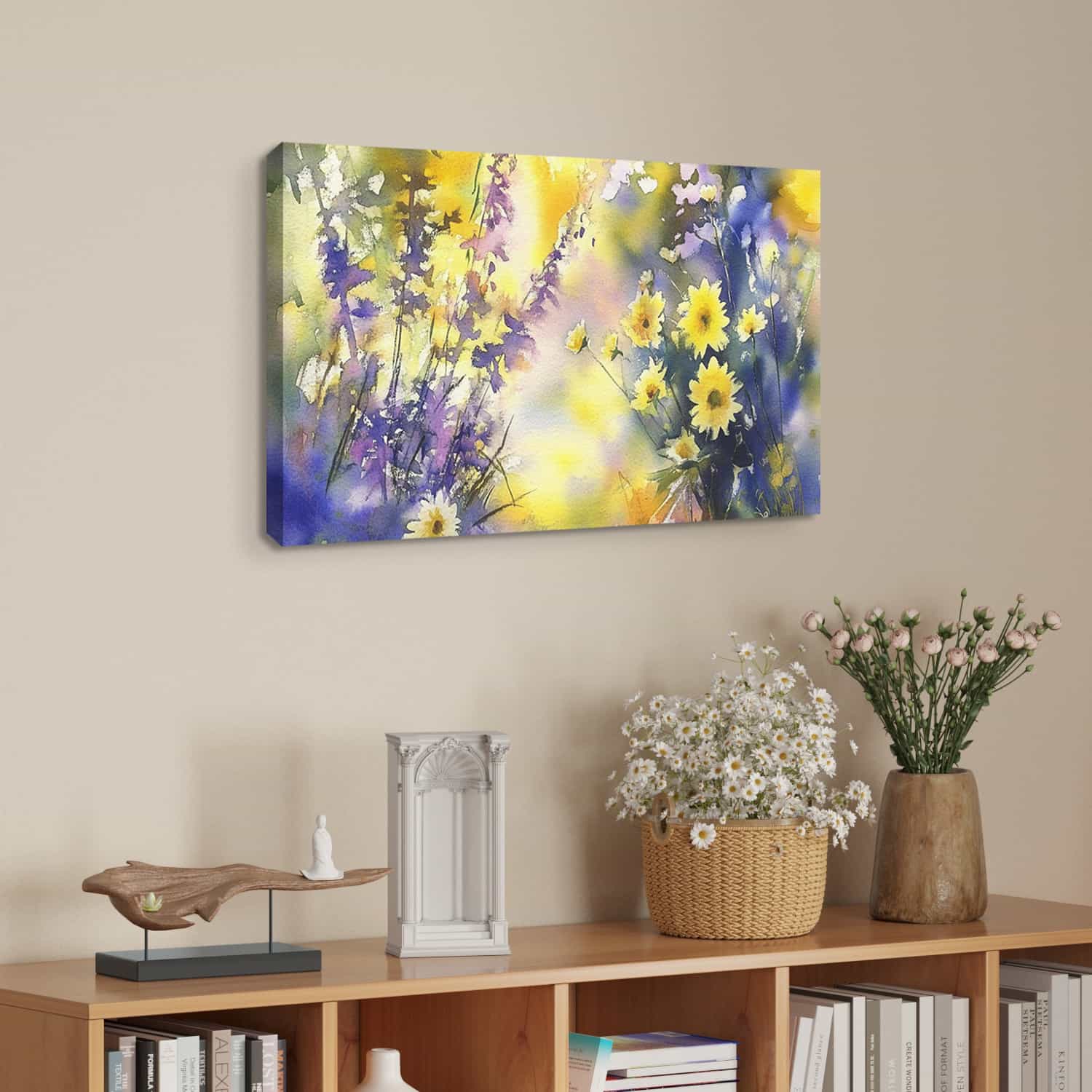 Purple Yellow Flower Canvas Art