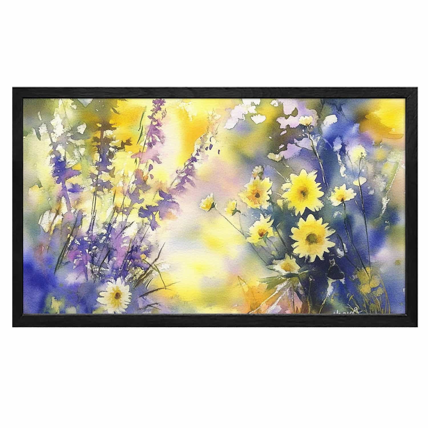 Purple Yellow Flower Canvas Art